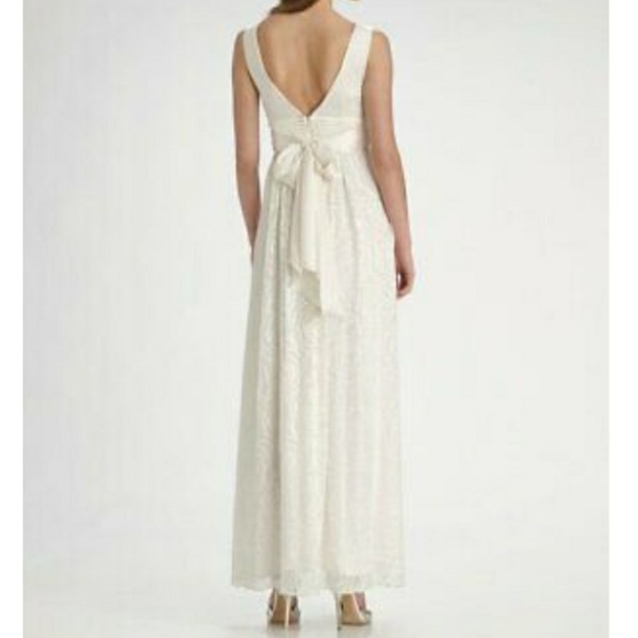 NWT BCBGMaxazria BCBG White Silk Formal Dress Gown - Picture 2 of 7